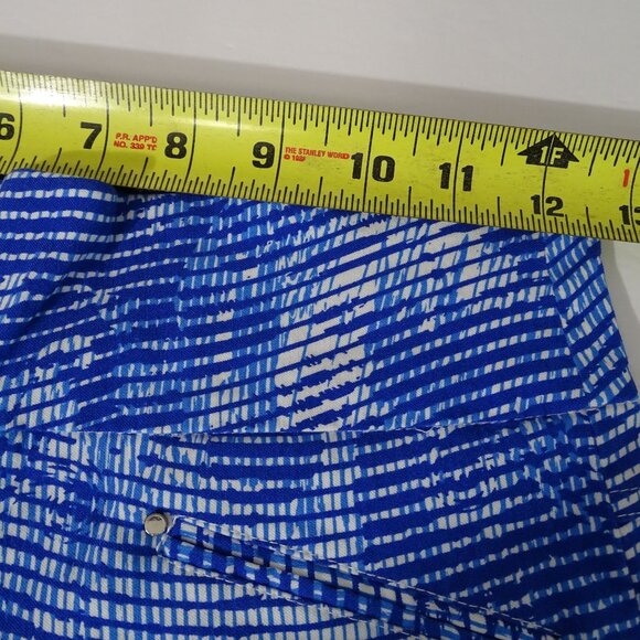 DFA New York Blue Printed Fitted Skinny Leggings Women Size XS-S Ankle Zipper - Picture 6 of 9